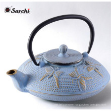 Chinese Made Custom Printed Logo Cast Iron Enamel Teapot